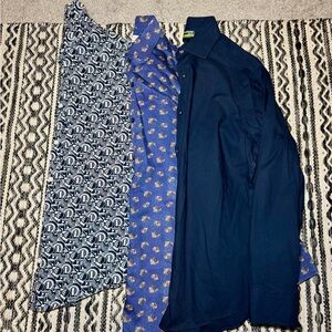 Murano Men's Casual Button Down Shirts - Blue, Navy